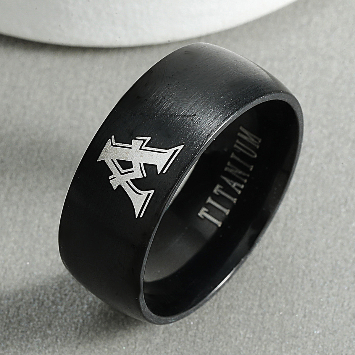 Initial Ring Custom - Personalised Initial Women Men Ring Engrave