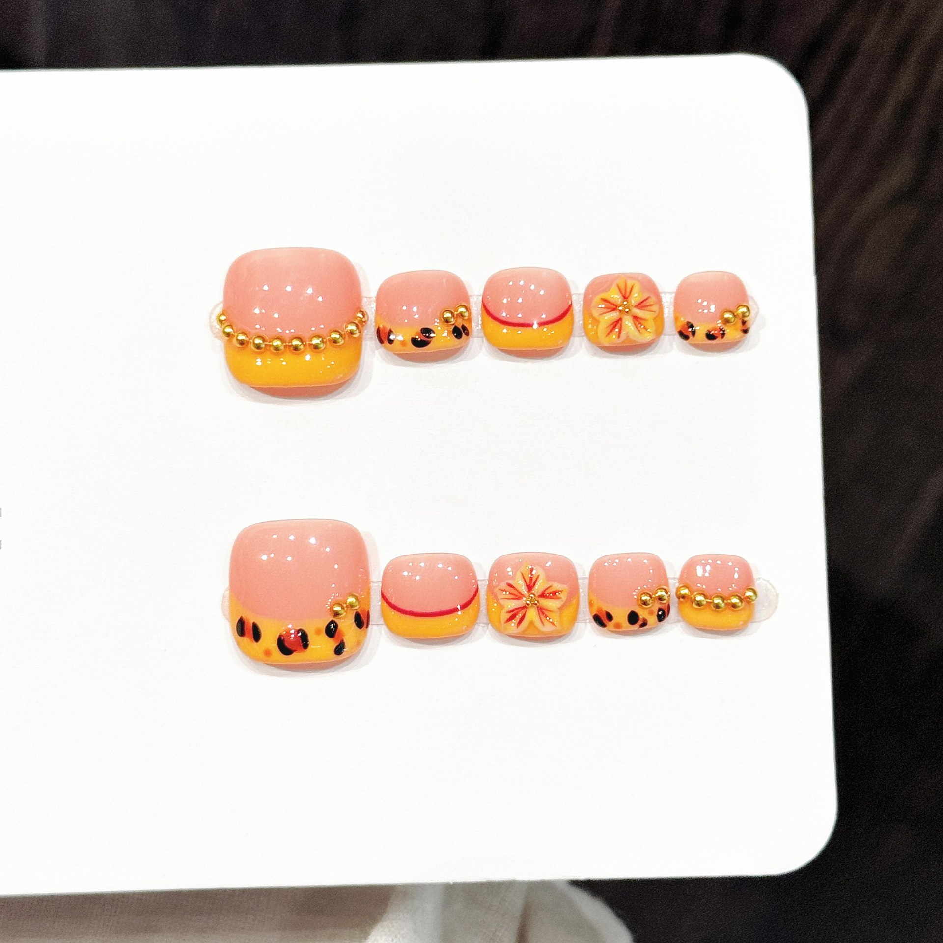 Pressed Flower Art - 10pcs Handmade Pressed Foot Nails Art,