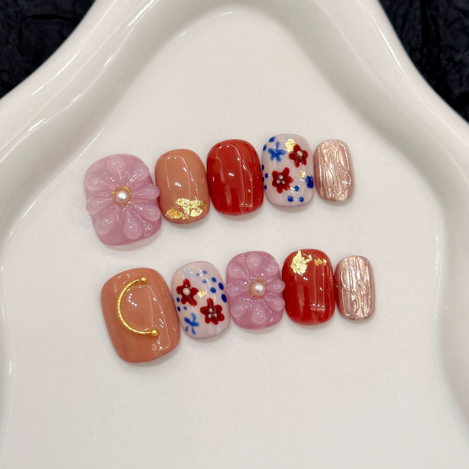 Pressed Flower Art - 10Pcs 3D Flower Handmade Press on