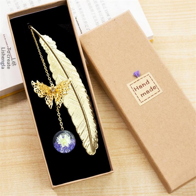 1PC Metal Bookmark Creative Im – Dried Flower Bookmark Bewertung und Preis