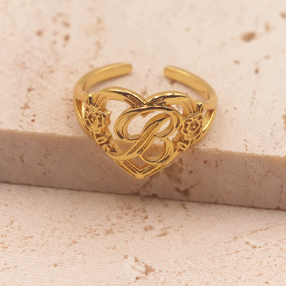 Gold Personalized Initials Hea – Initial Ring Custom Bewertung und Preis