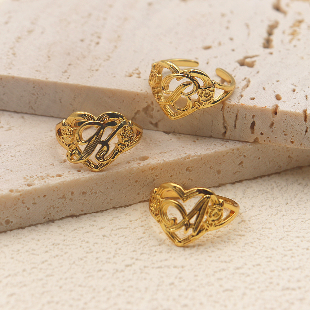 Gold Personalized Initials Hea – Initial Ring Custom Bewertung und Preis