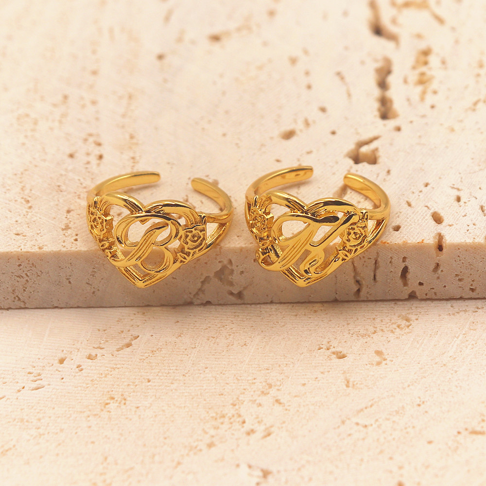 Gold Personalized Initials Hea – Initial Ring Custom Bewertung und Preis