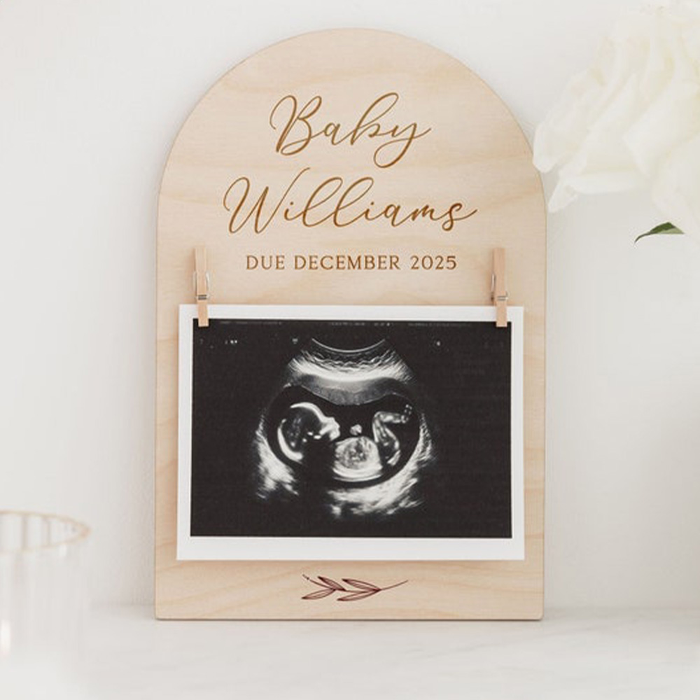 Personalised Pregnancy Announc – Engraved Wood Frame Bewertung und Preis