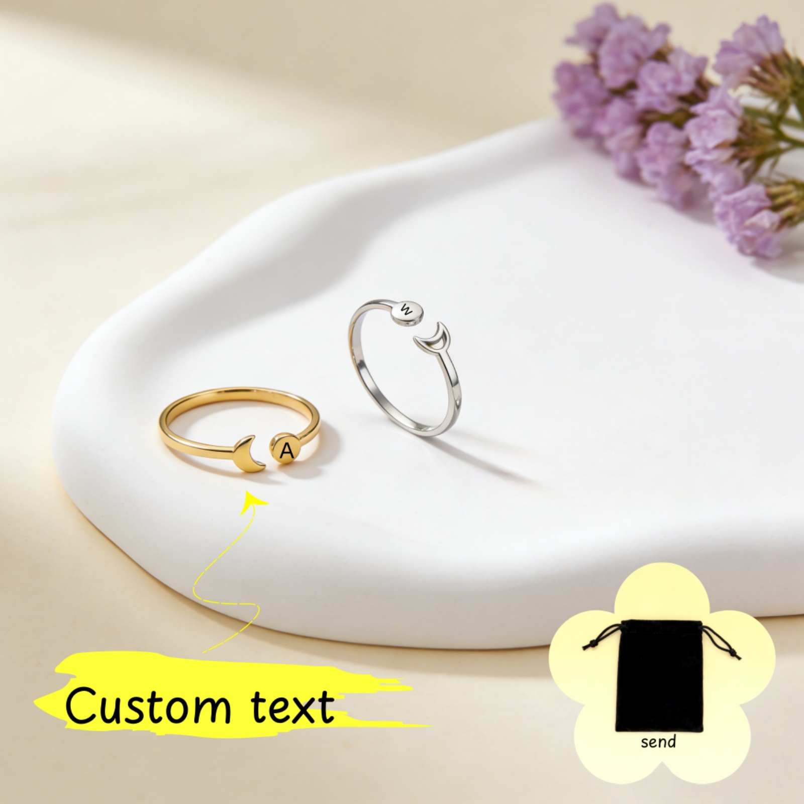 Customized Name A-Z Initial Re – Initial Ring Custom Bewertung und Preis