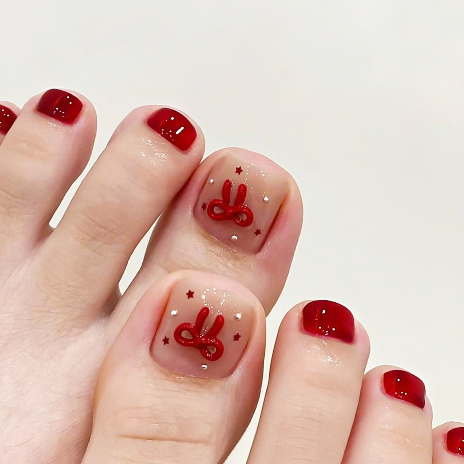 Nude Pink Color Fake Toenails  – Pressed Flower Art Bewertung und Preis