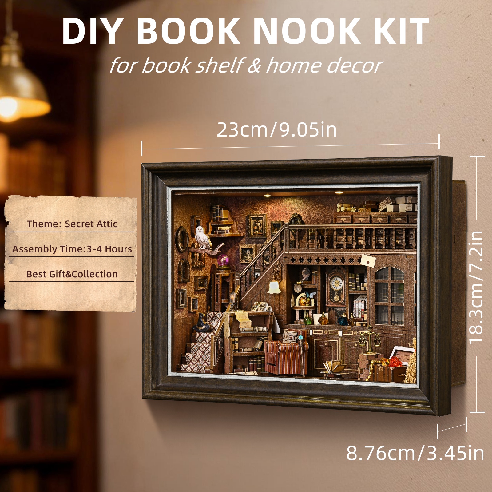 Book Nook Kit Secret Attic DIY – Engraved Wood Frame Bewertung und Preis