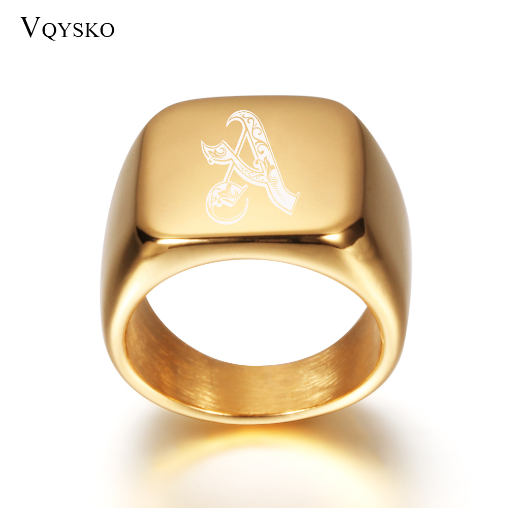 Gold Tone Mens Big Letter Ring – Initial Ring Custom Bewertung und Preis