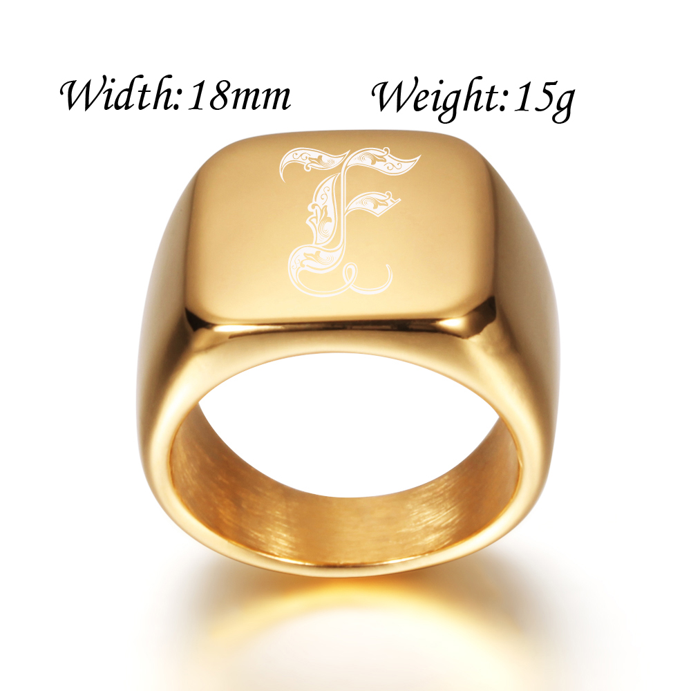 Gold Tone Mens Big Letter Ring – Initial Ring Custom Bewertung und Preis