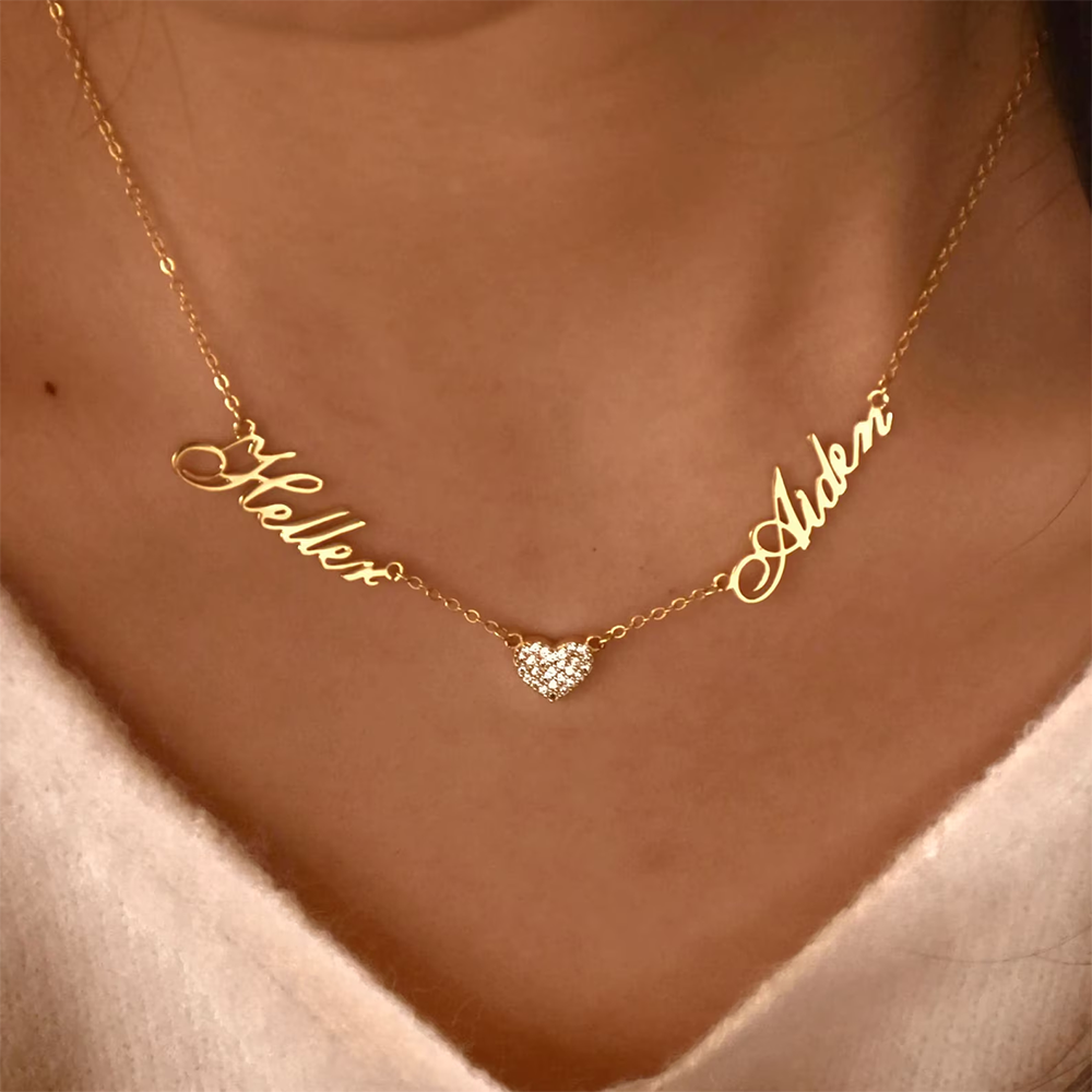 Custom Two Name Necklace For W – Name Necklace Custom Bewertung und Preis