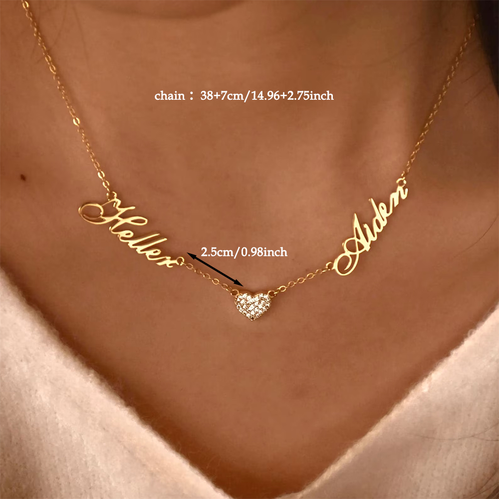 Custom Two Name Necklace For W – Name Necklace Custom Bewertung und Preis