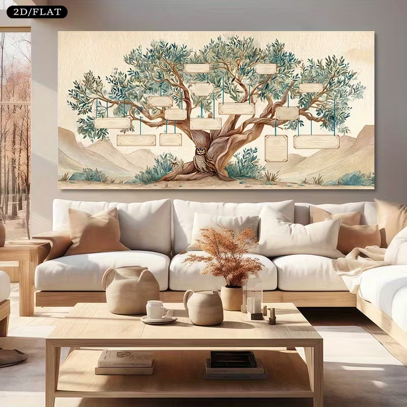 2D Flat, 2D Flat, Large Canvas – Family Tree Print Bewertung und Preis