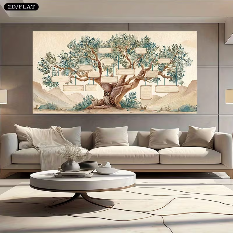 2D Flat, 2D Flat, Large Canvas – Family Tree Print Bewertung und Preis