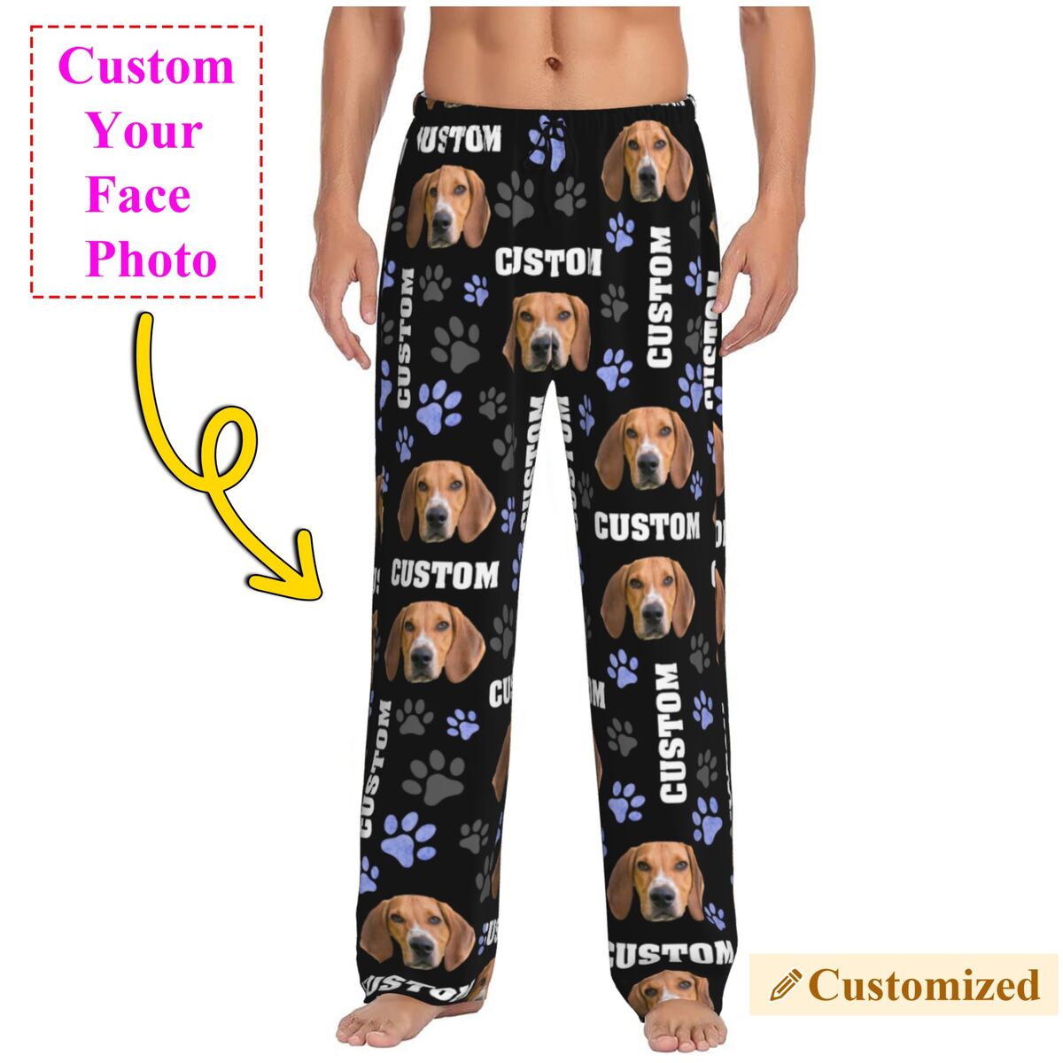 Men Custom Dog Photo Pajama Pa – Pet Portrait Custom Bewertung und Preis