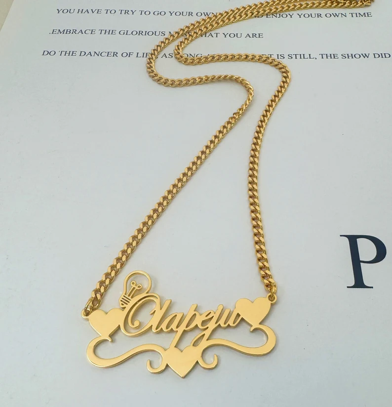 Handcrafted Gold Color Name Ne – Name Necklace Custom Bewertung und Preis
