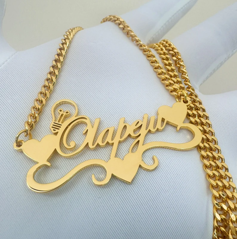 Handcrafted Gold Color Name Ne – Name Necklace Custom Bewertung und Preis
