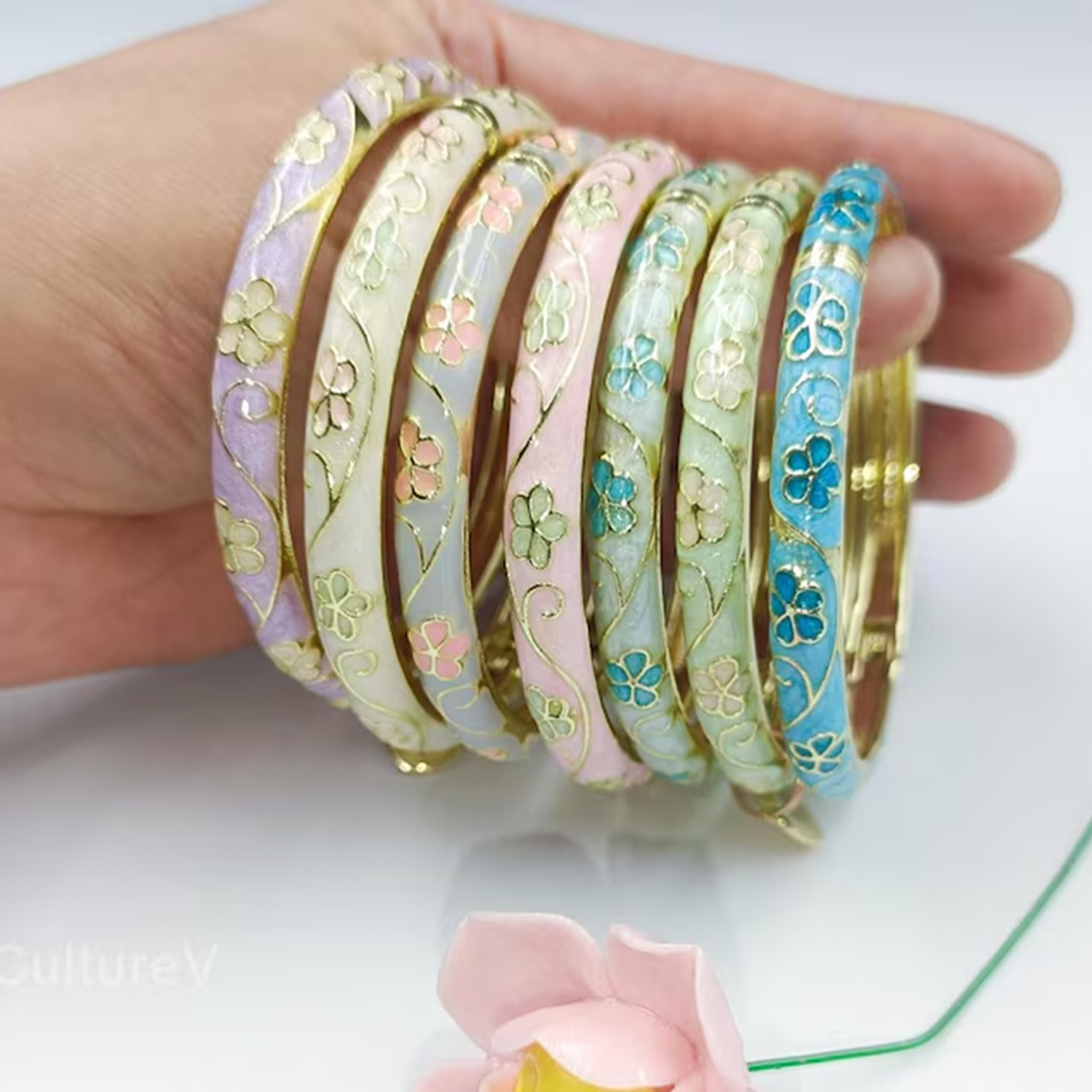 3/5PCS Enamel Cloisonné Bangle – Coordinates Bracelet Bewertung und Preis