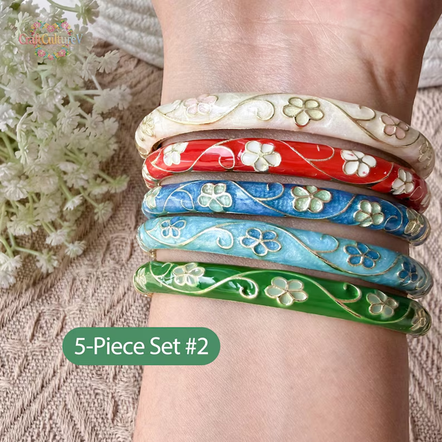 3/5PCS Enamel Cloisonné Bangle – Coordinates Bracelet Bewertung und Preis