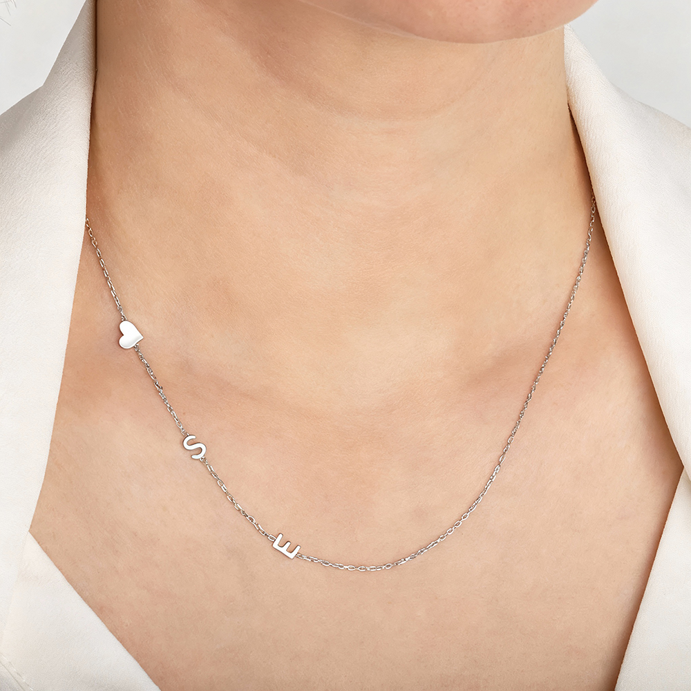 Custom Heart Sideways Letter I – Name Necklace Custom Bewertung und Preis