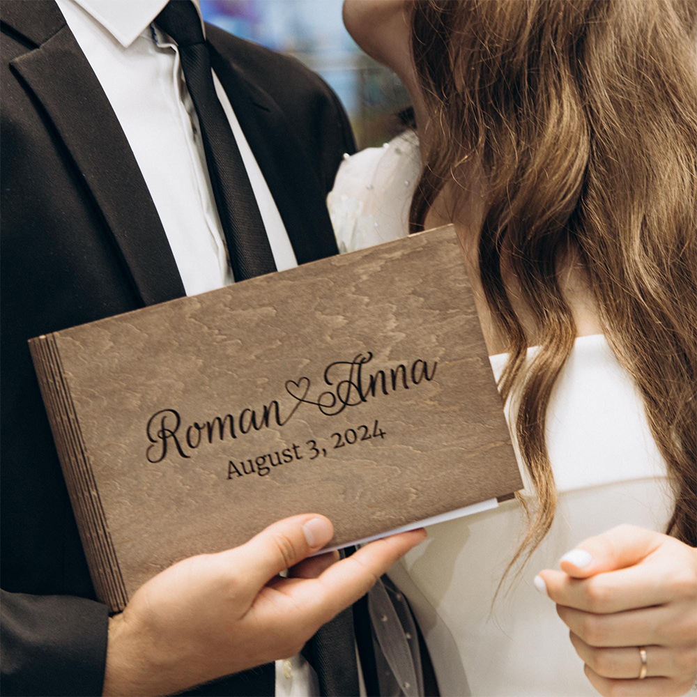Personalized Wooden GuestBook  – Custom Photo Book Bewertung und Preis