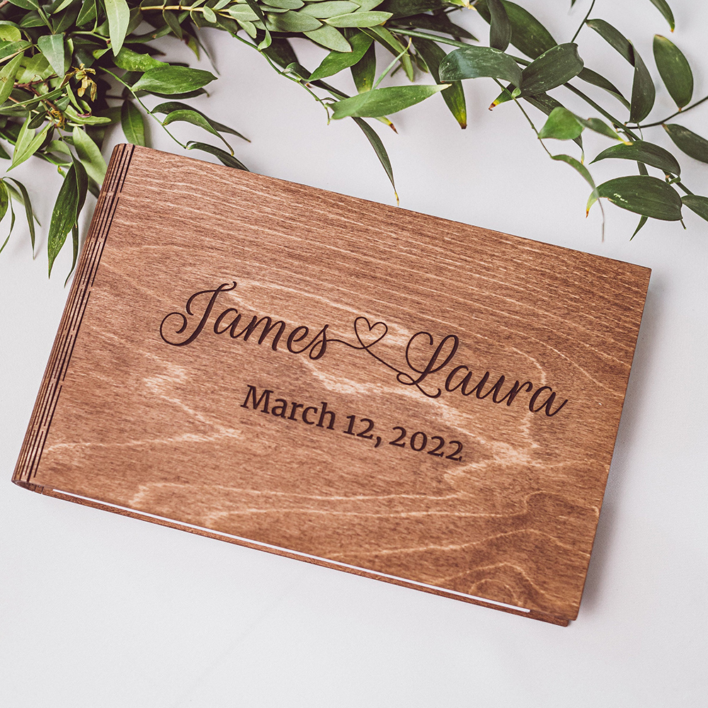 Personalized Wooden GuestBook  – Custom Photo Book Bewertung und Preis