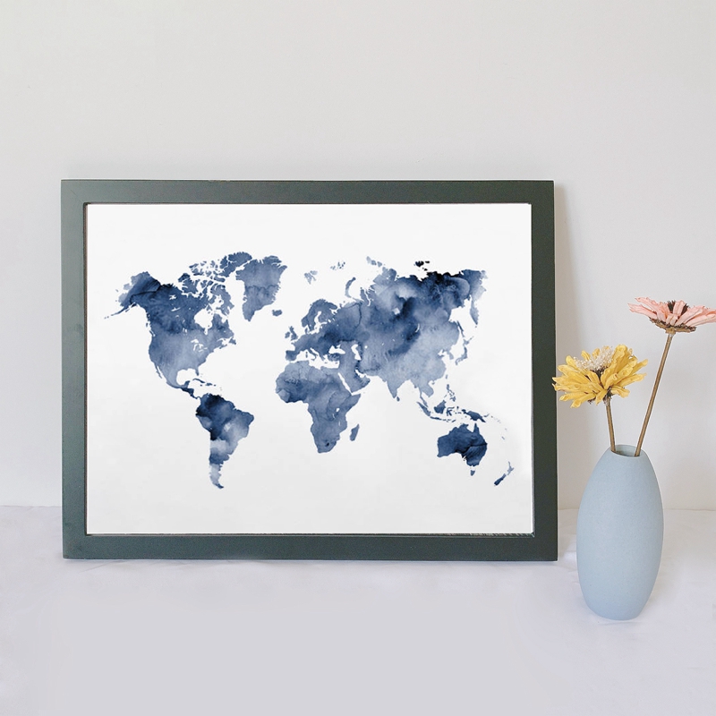 Blue World Map Print Navy Map  – Custom Star Map Bewertung und Preis