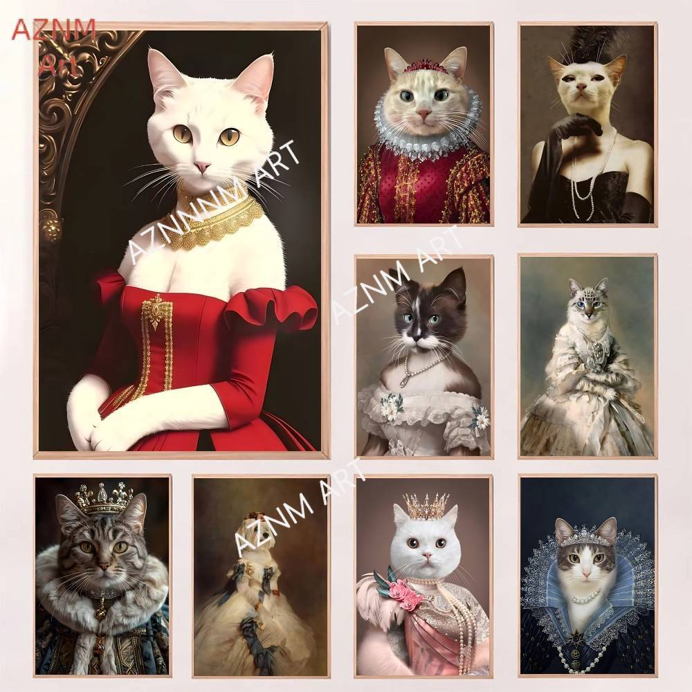 Renaissance Royal Cat Funny Po – Pet Portrait Custom Bewertung und Preis