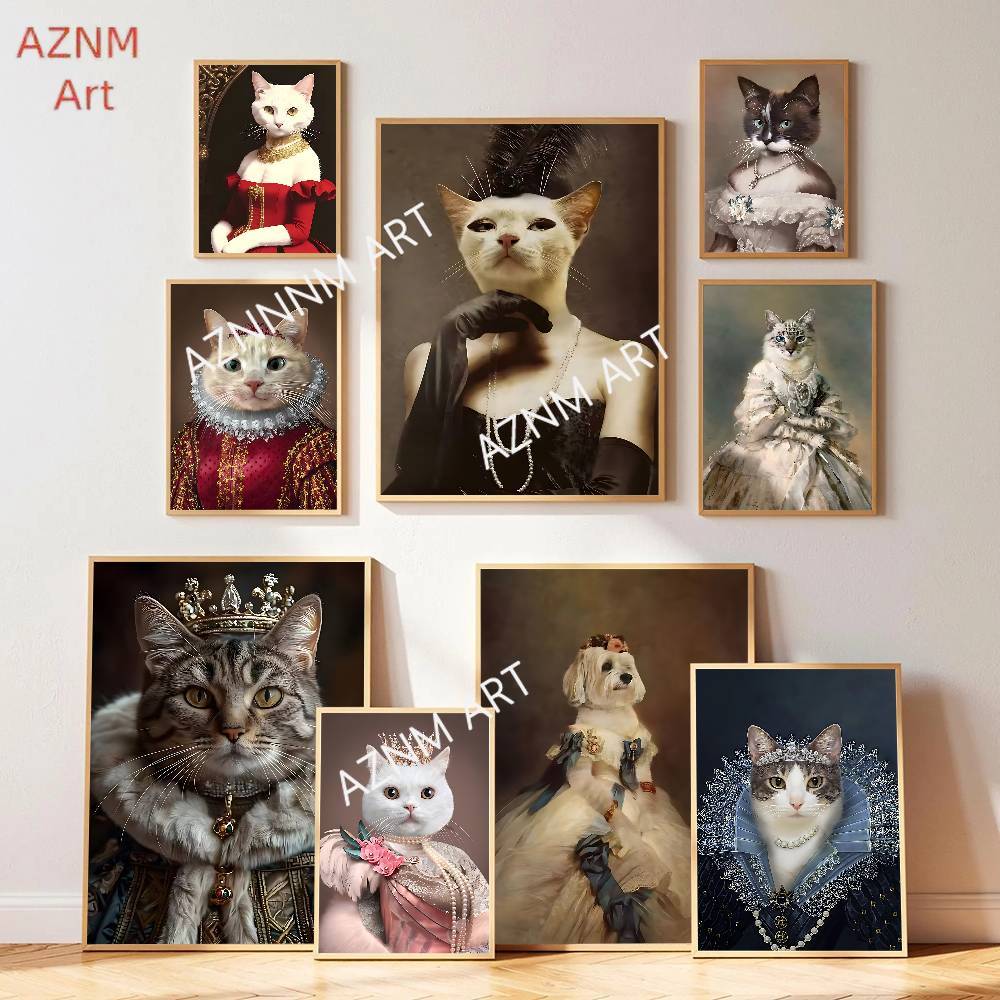 Renaissance Royal Cat Funny Po – Pet Portrait Custom Bewertung und Preis
