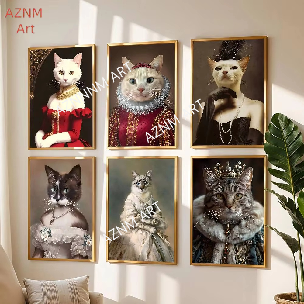 Renaissance Royal Cat Funny Po – Pet Portrait Custom Bewertung und Preis
