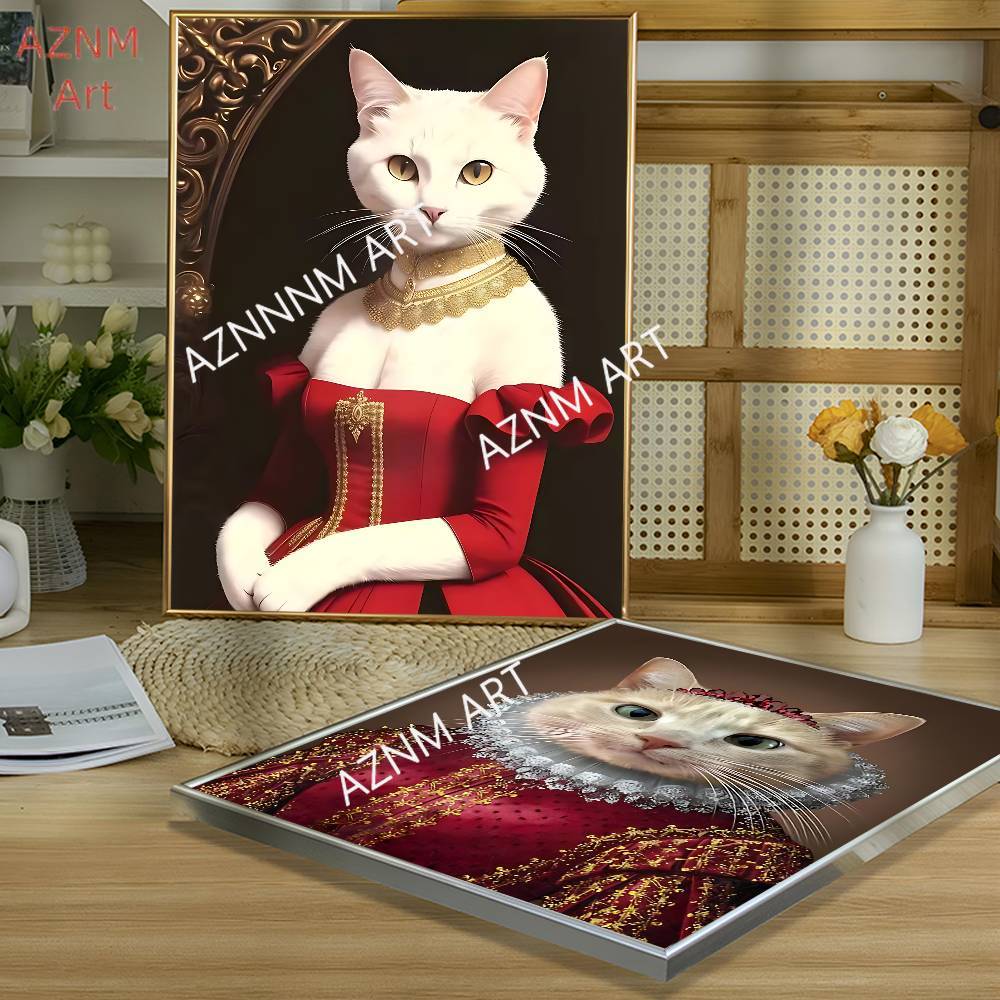 Renaissance Royal Cat Funny Po – Pet Portrait Custom Bewertung und Preis