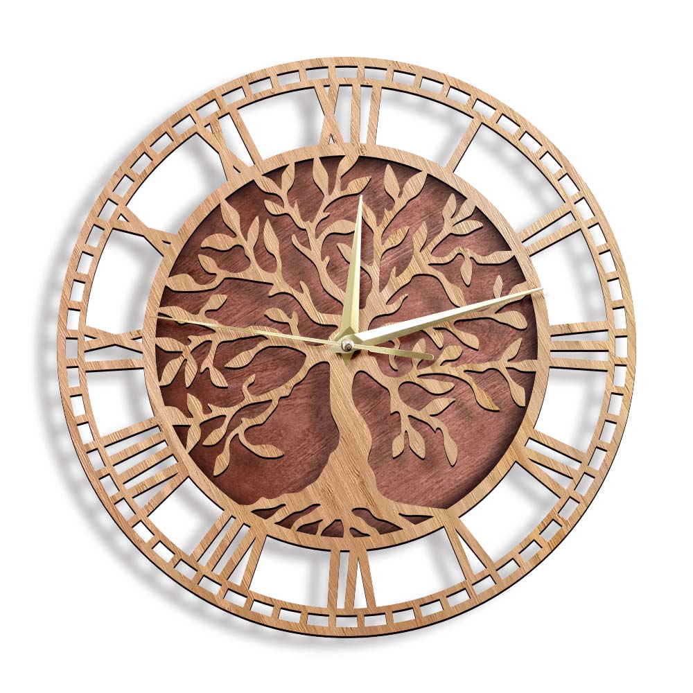 Tree of Life Wooden Wall Clock – Family Tree Print Bewertung und Preis