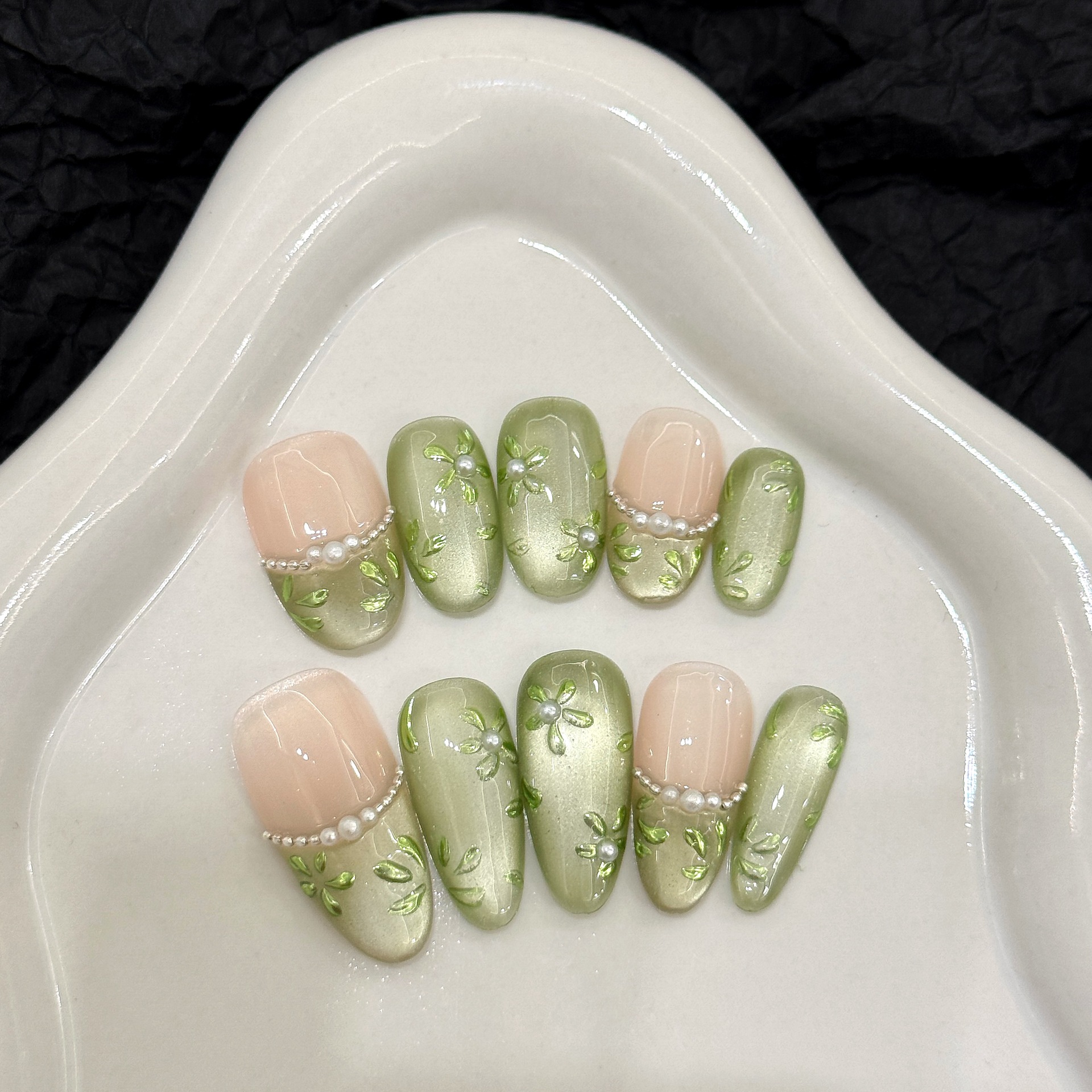 10pcs Handmade Press on Nails  – Pressed Flower Art Bewertung und Preis