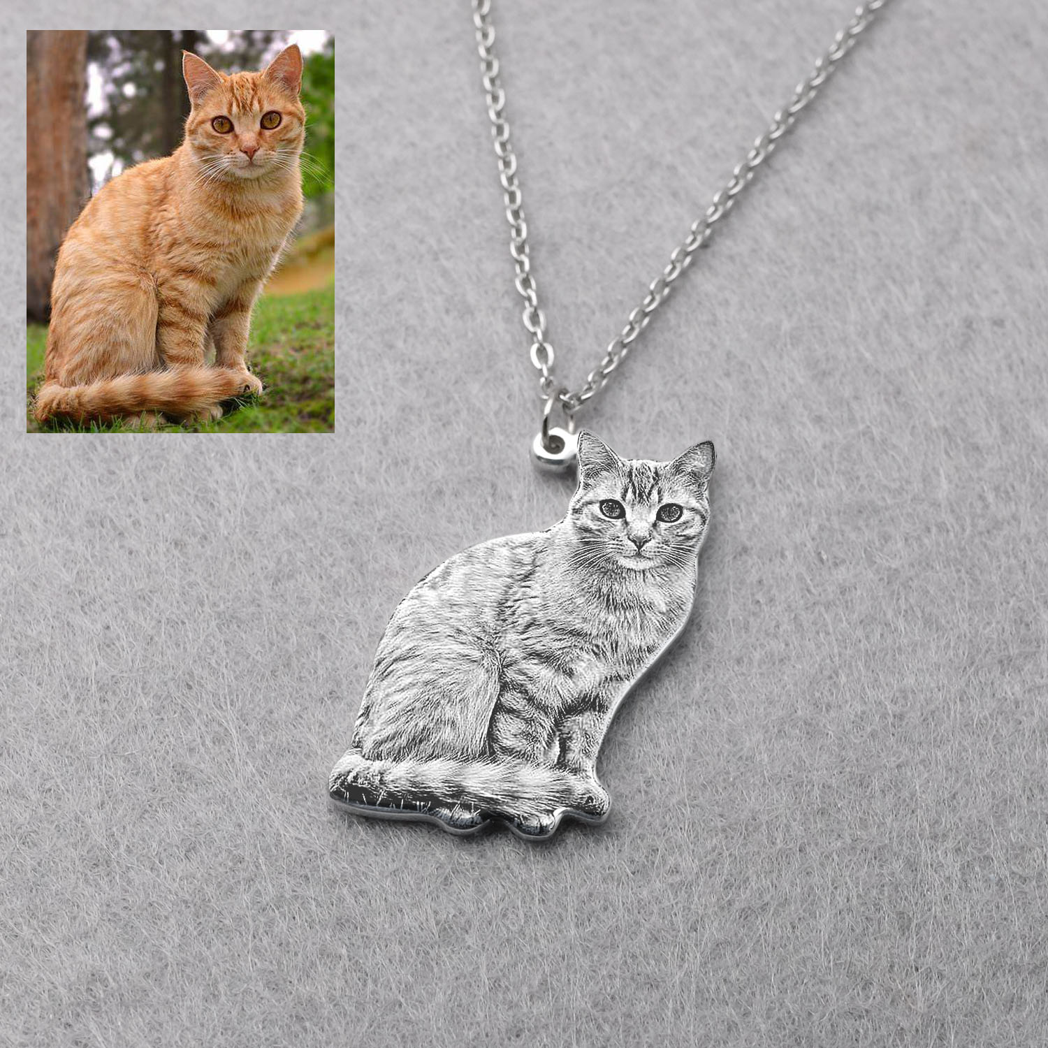 Personalized Pet Picture Neckl – Pet Portrait Custom Bewertung und Preis