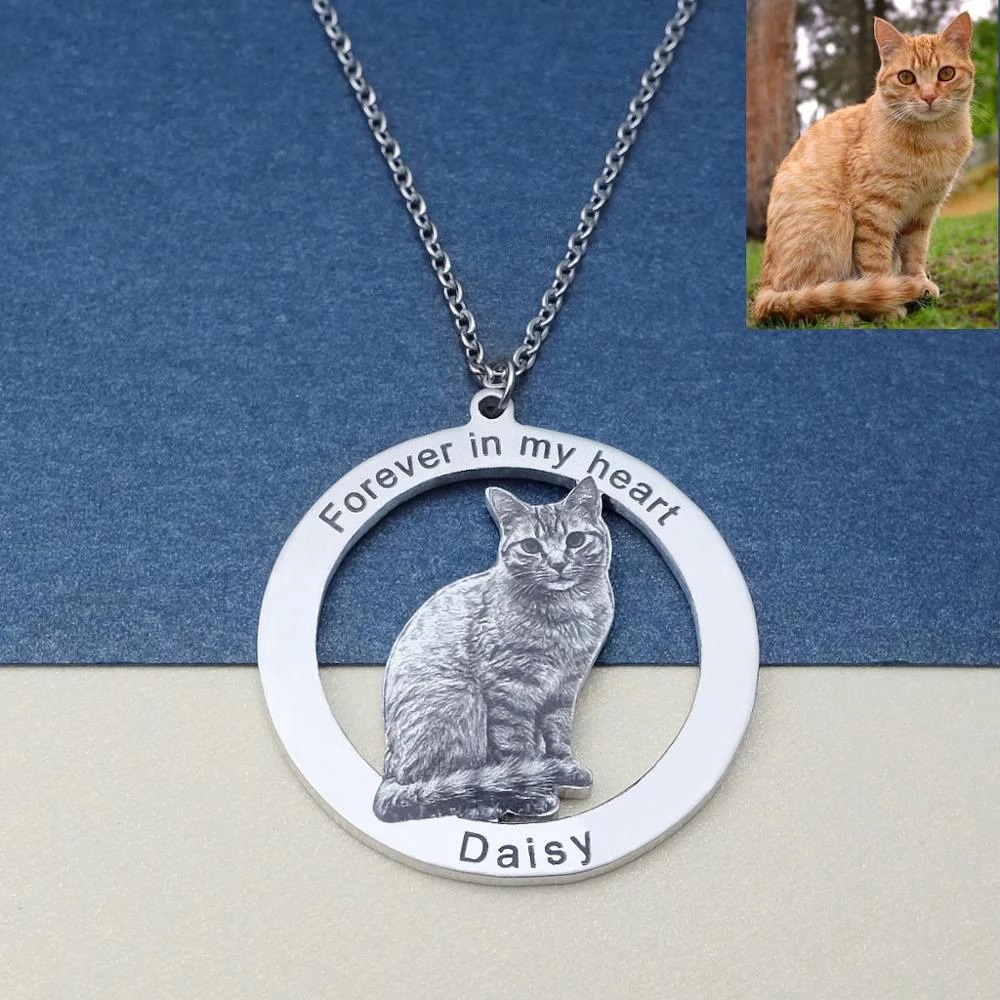 Personalized Pet Picture Neckl – Pet Portrait Custom Bewertung und Preis