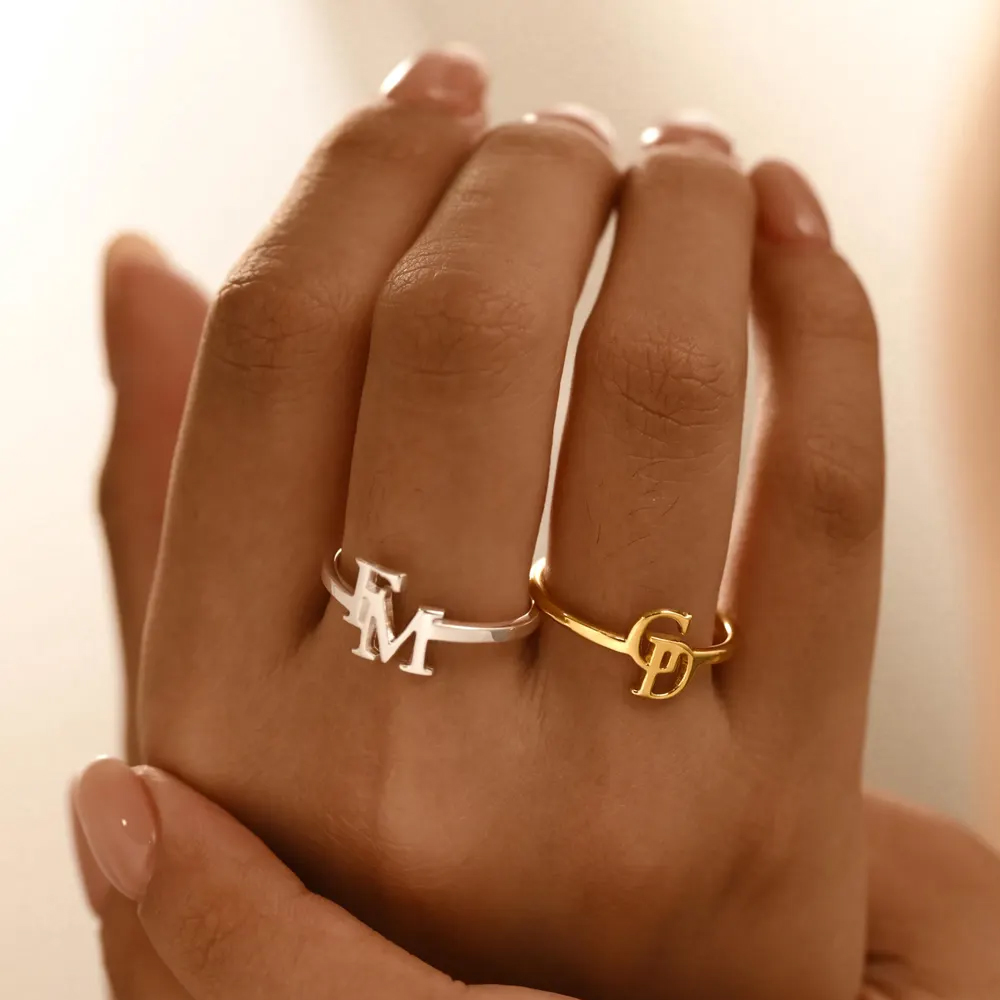 Customized Two Letter Ring for – Initial Ring Custom Bewertung und Preis