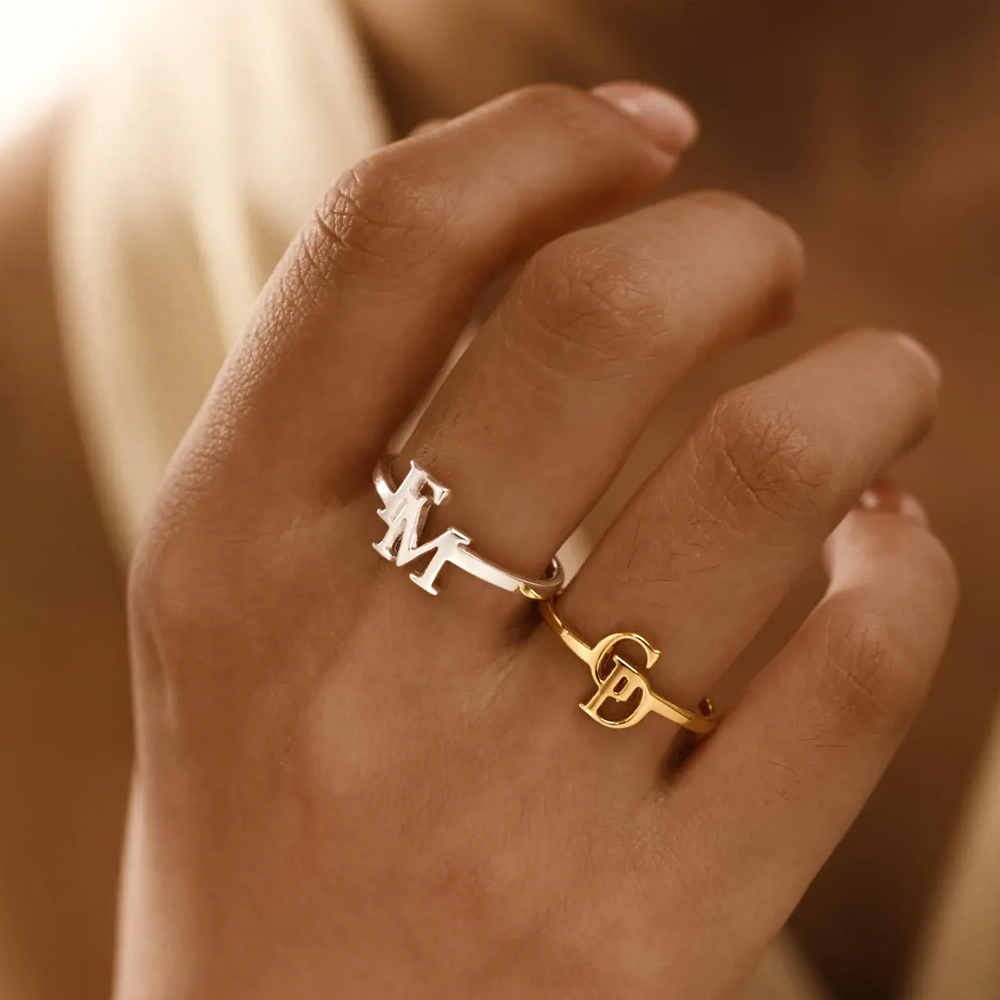 Customized Two Letter Ring for – Initial Ring Custom Bewertung und Preis
