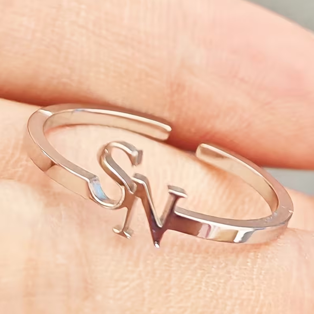 Customized Two Letter Ring for – Initial Ring Custom Bewertung und Preis