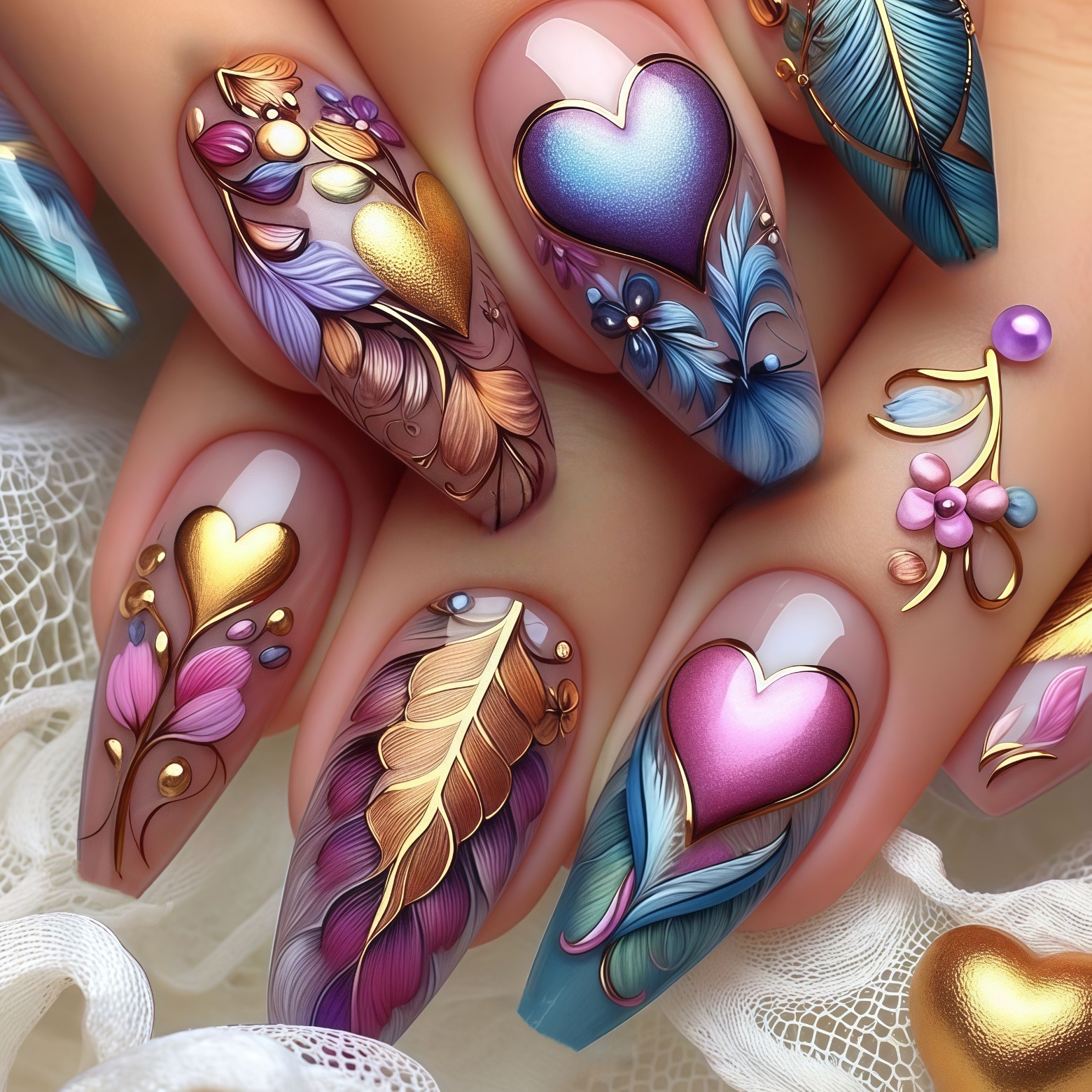 24pcs/set 3D fake nails for wo – Pressed Flower Art Bewertung und Preis