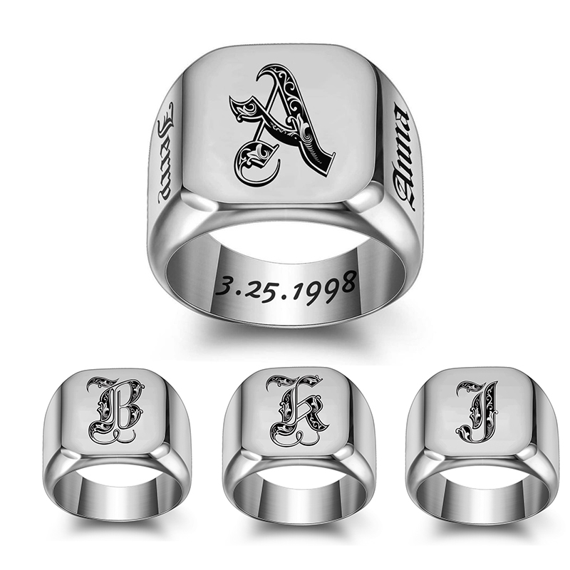 Custom Engraved Name Ring for  – Initial Ring Custom Bewertung und Preis