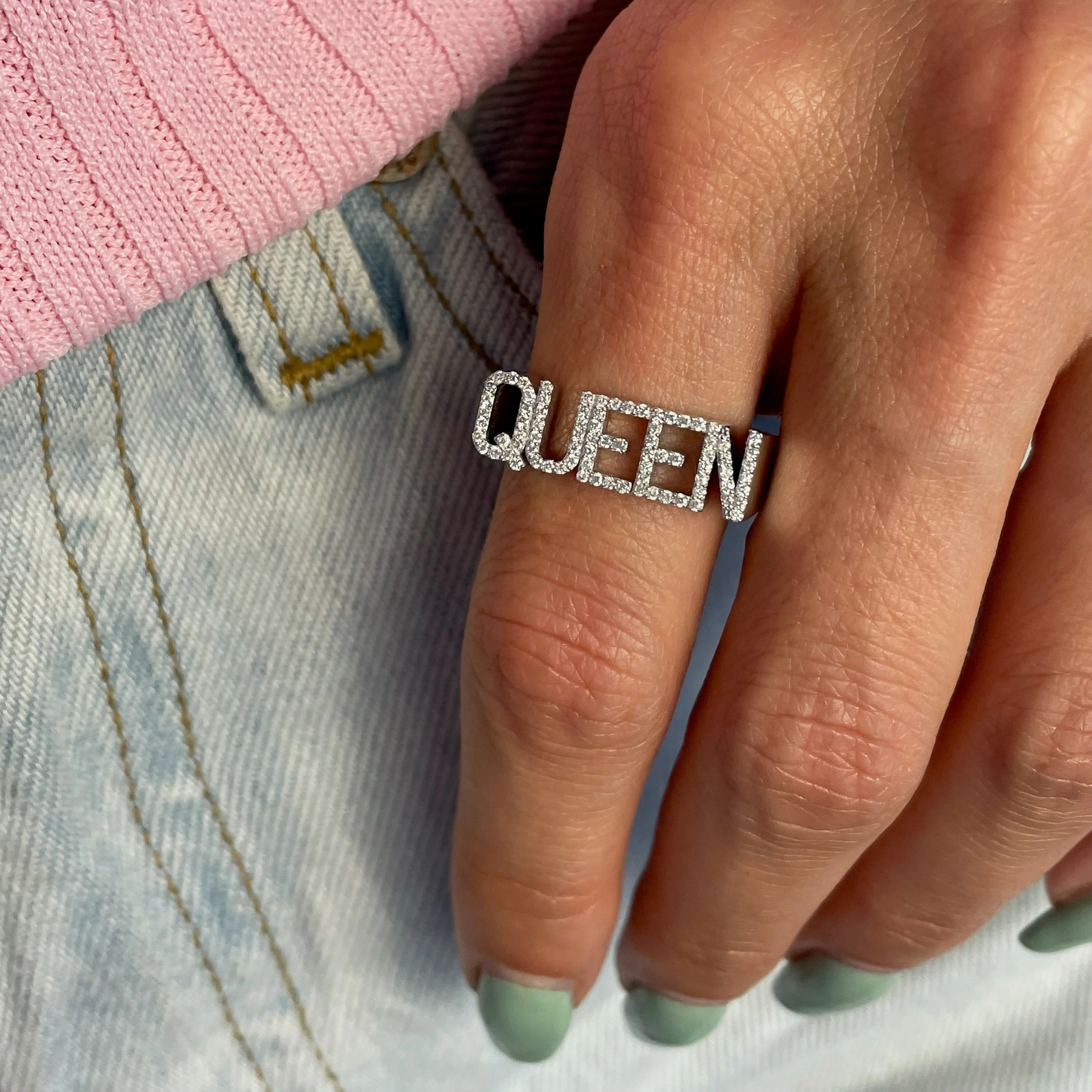 3D Name Ring Custom Diamond Na – Initial Ring Custom Bewertung und Preis