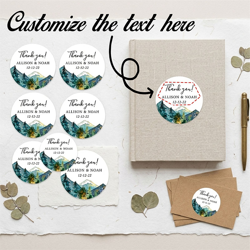 Custom Mountain Logo Round Sti – Personalized Name Box Bewertung und Preis