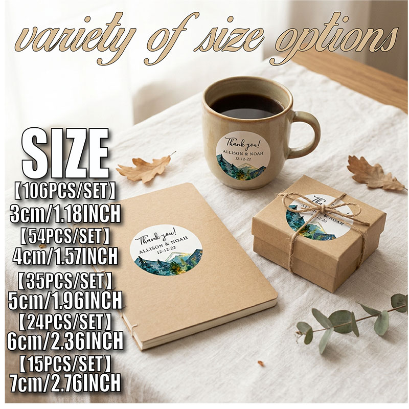 Custom Mountain Logo Round Sti – Personalized Name Box Bewertung und Preis