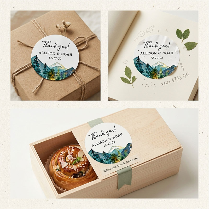 Custom Mountain Logo Round Sti – Personalized Name Box Bewertung und Preis