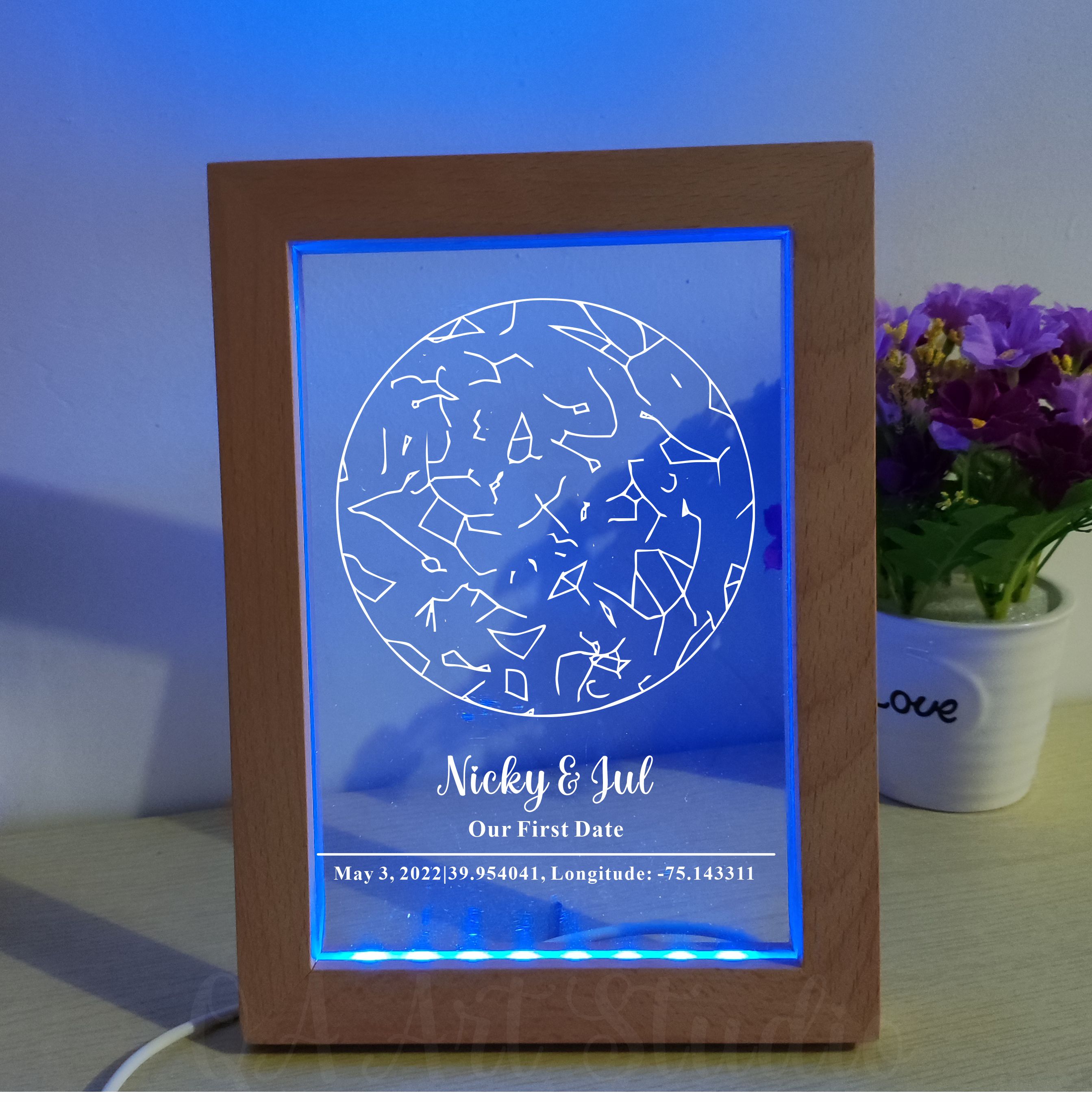 Personalized Wooden Acrylic Ni – Custom Star Map Bewertung und Preis