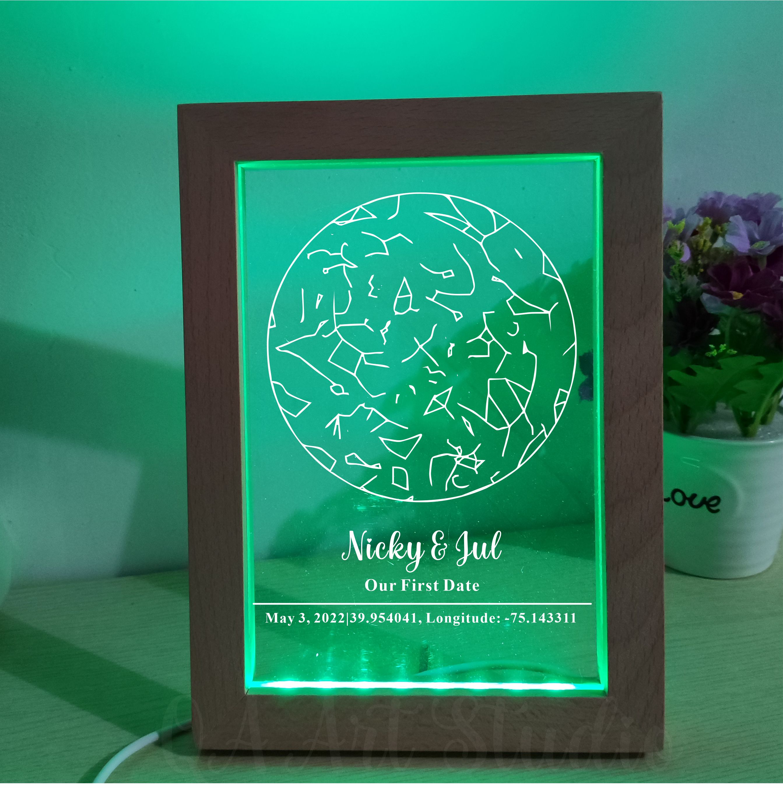 Personalized Wooden Acrylic Ni – Custom Star Map Bewertung und Preis