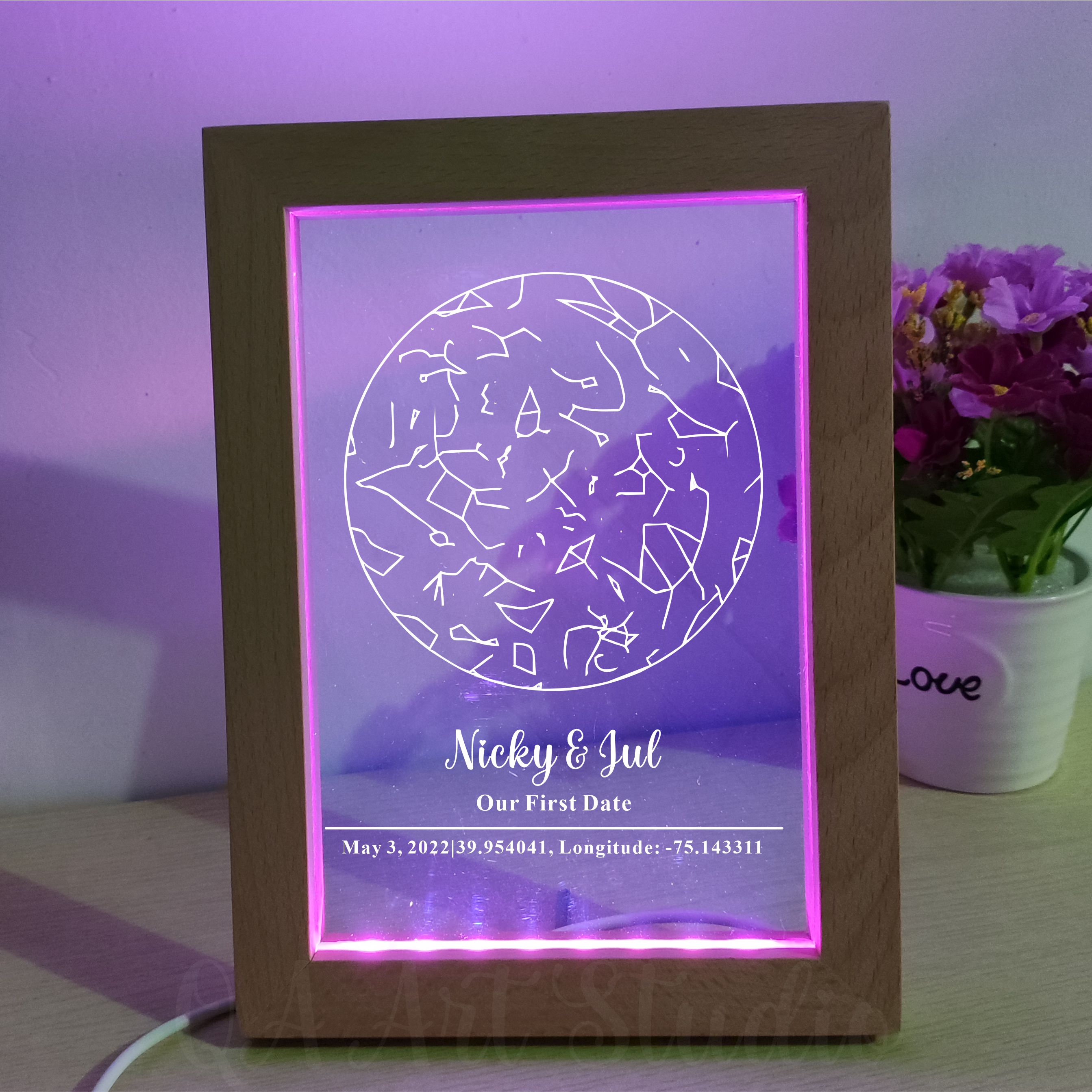 Personalized Wooden Acrylic Ni – Custom Star Map Bewertung und Preis