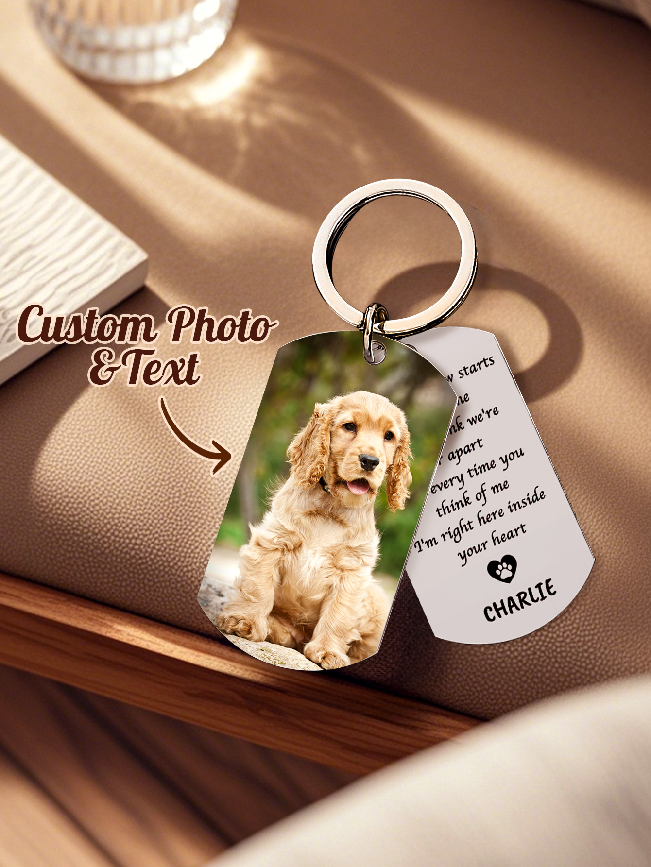 Personalized Pet Photo Keychai – Pet Portrait Custom Bewertung und Preis