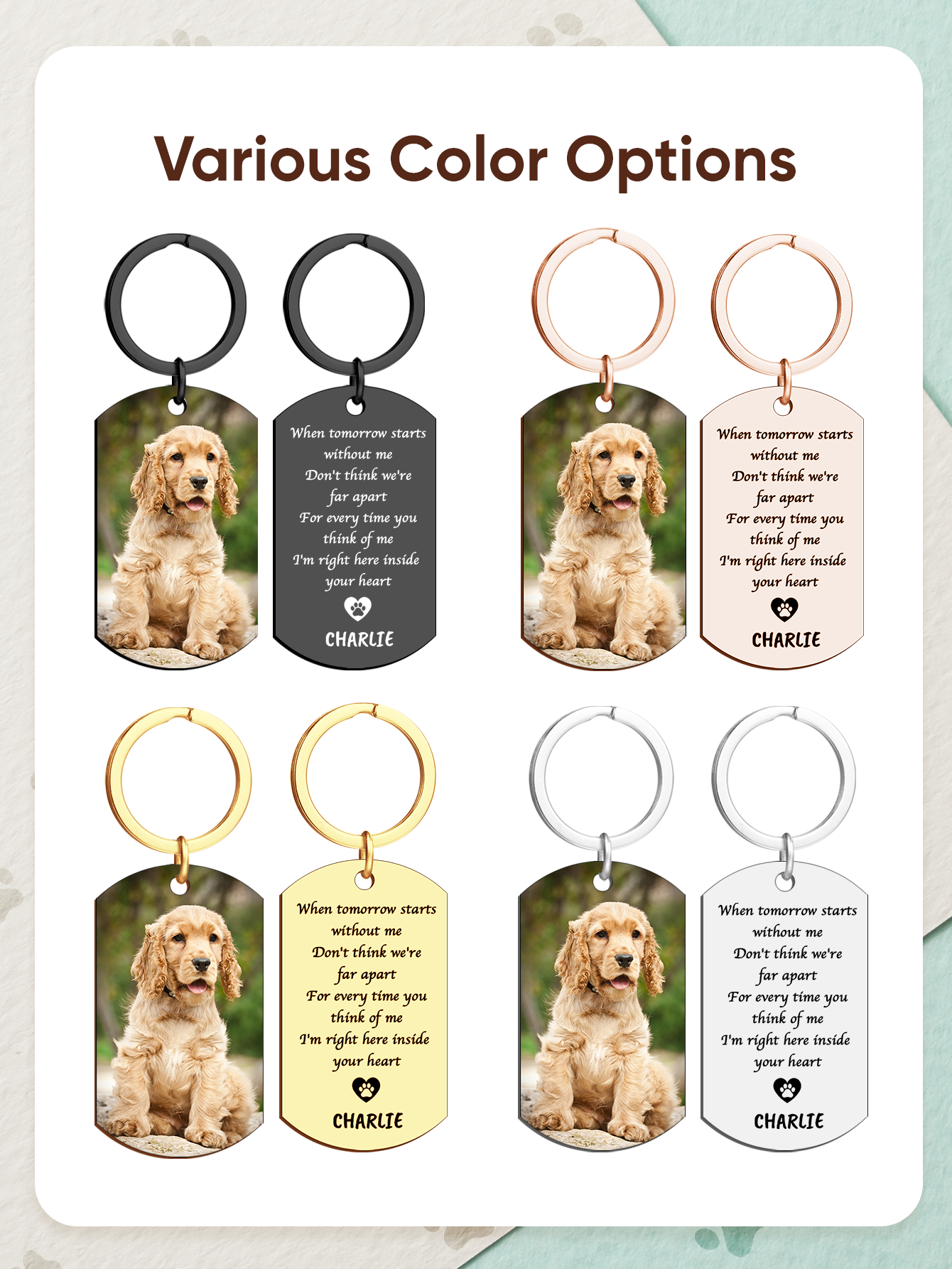 Personalized Pet Photo Keychai – Pet Portrait Custom Bewertung und Preis