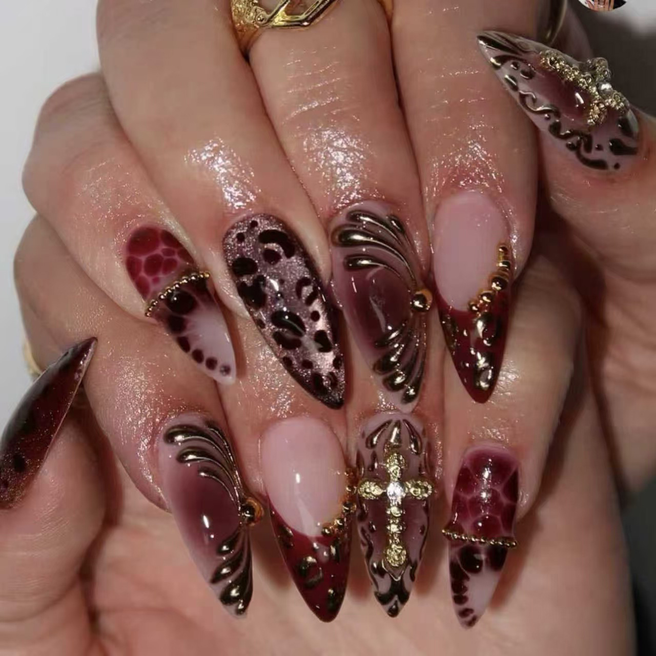 Medium fake nails for women gr – Pressed Flower Art Bewertung und Preis