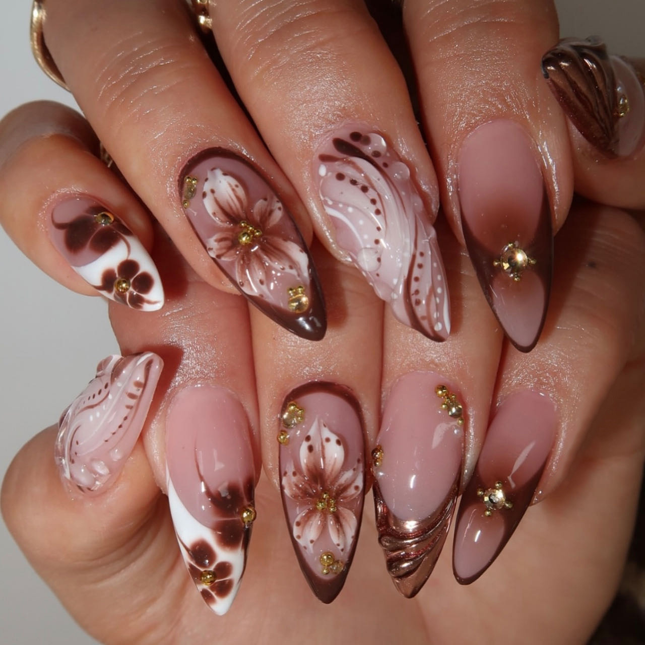 Medium fake nails for women gr – Pressed Flower Art Bewertung und Preis
